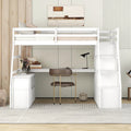 Lit mezzanine une place avec 7 tiroirs, 2 étagères et bureau