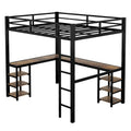 Lit mezzanine en métal Full XL avec bureau et étagères