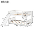Bunk Bed with Convertible Slide and Ladder, Grey/White