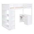Loft Bed with Ladder, Shelves, and Desk
