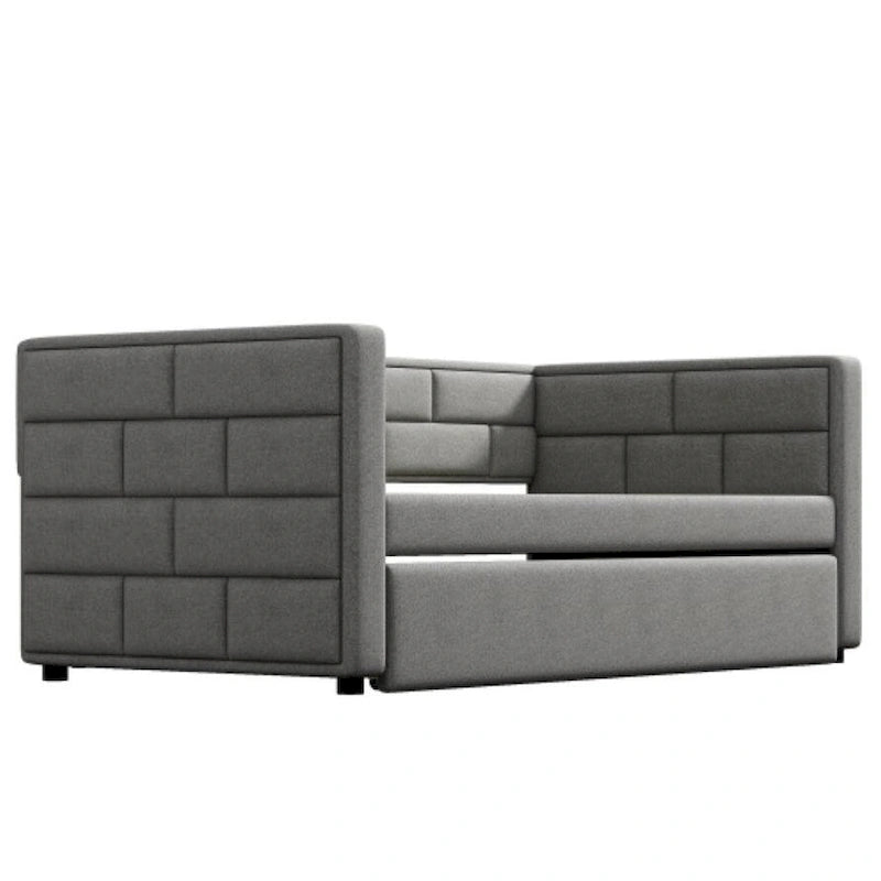 Lit de repos simple avec lit gigogne gris