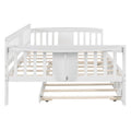 Lit de repos grandeur standard avec lattes de bois et lit gigogne grandeur simple, en blanc