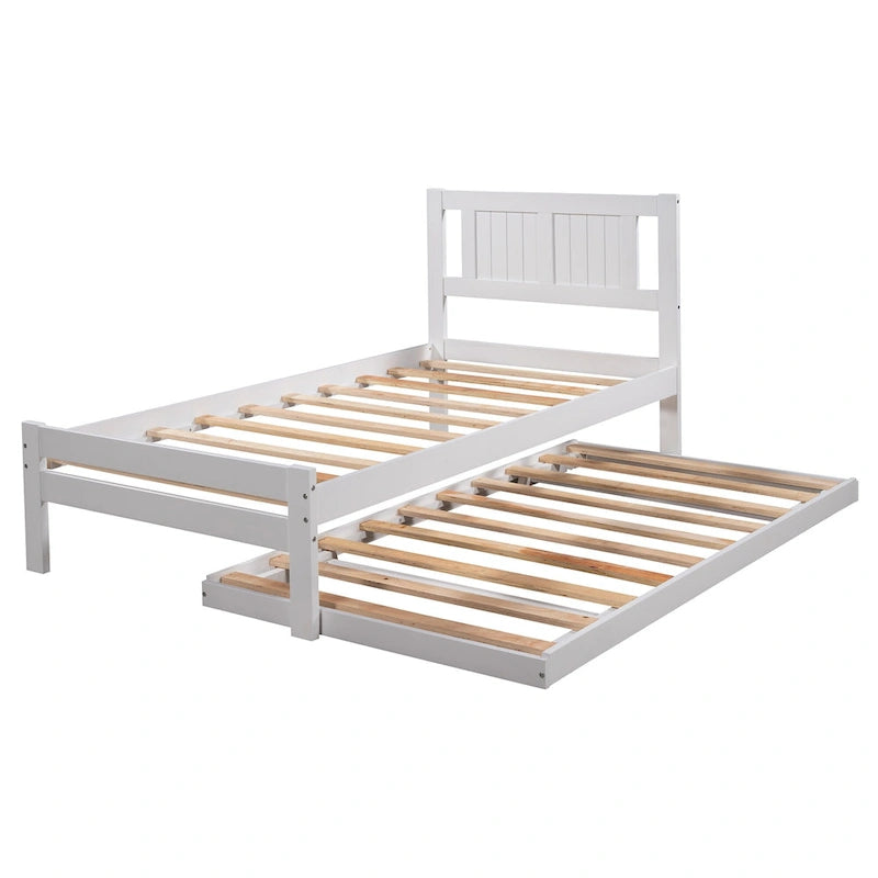 Lit plateforme double avec lit gigogne réglable