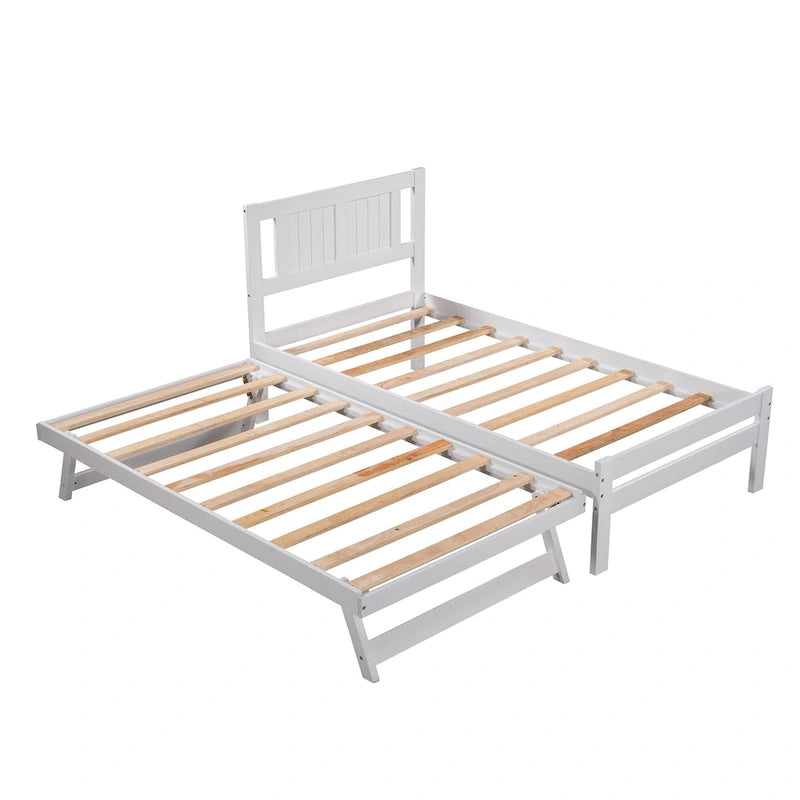 Lit plateforme double avec lit gigogne réglable