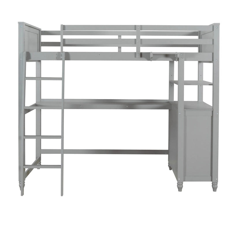 Lit mezzanine simple avec tiroirs et bureau