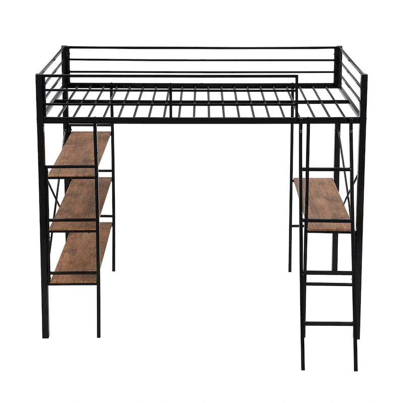 Lit mezzanine en métal pour lits jumeaux