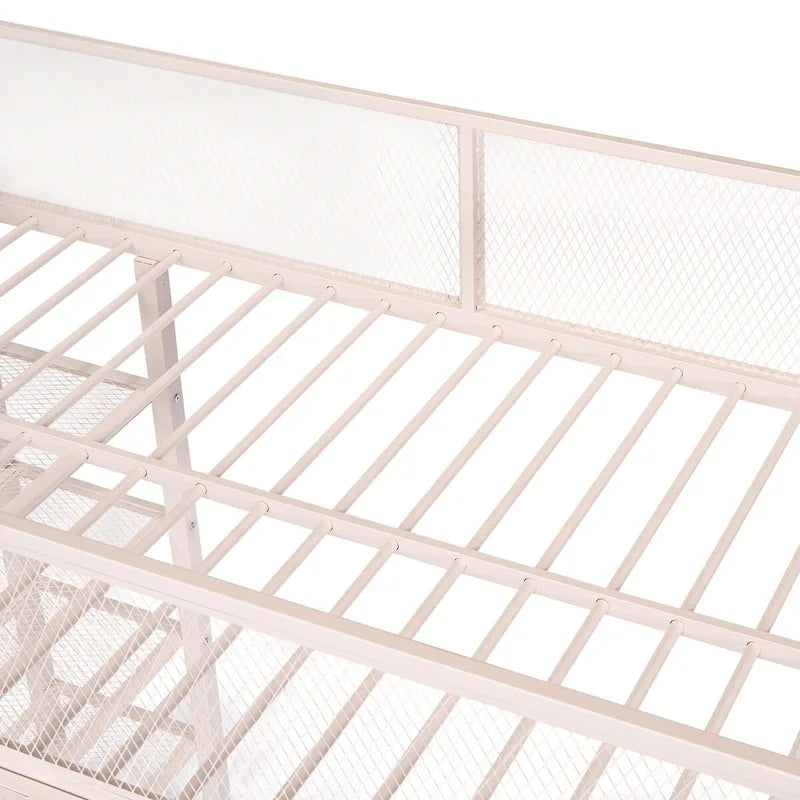 Lit mezzanine multifonctionnel rose de style moderne