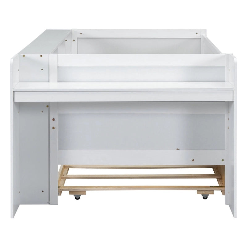 Lit de repos double multifonctionnel avec tiroirs et lit gigogne, rangement de tête de lit et tables, station de recharge USB