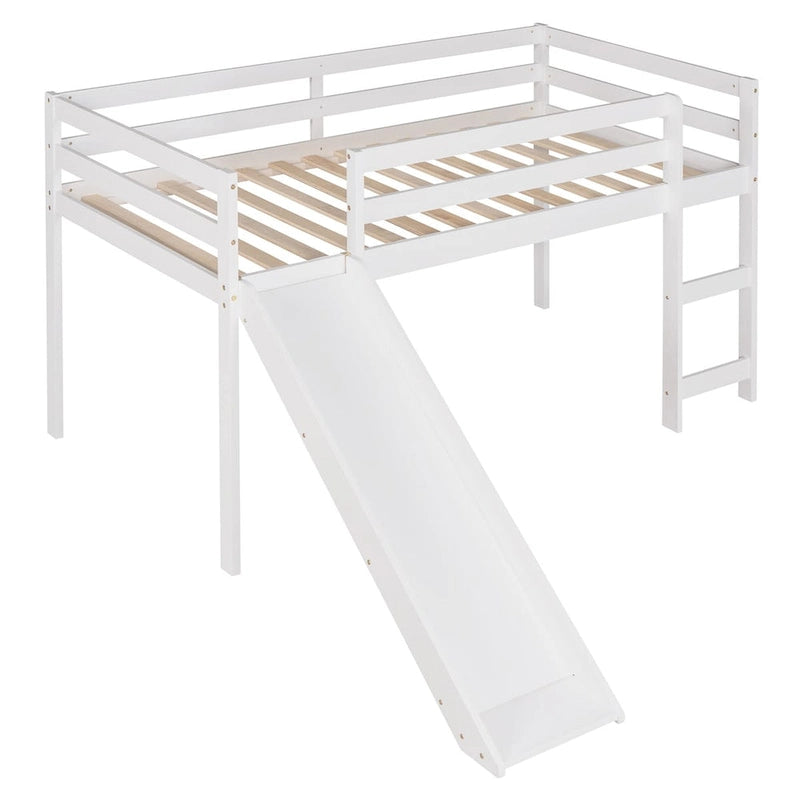 Lit mezzanine avec toboggan, design multifonctionnel, simple