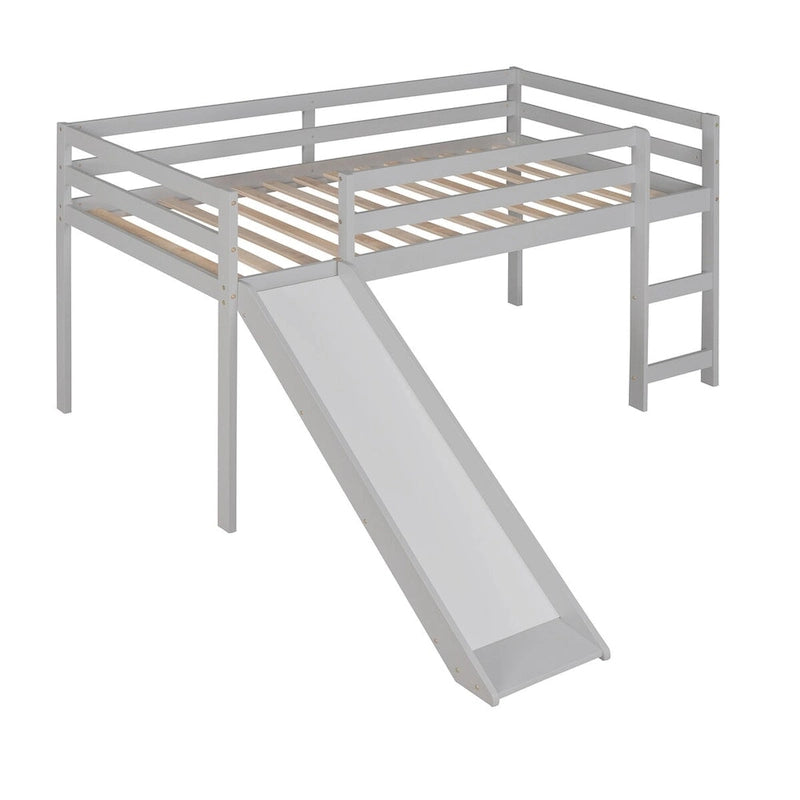 Lit mezzanine avec toboggan, design multifonctionnel, simple