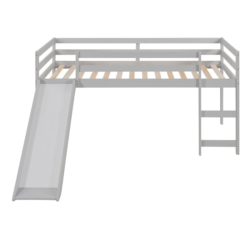Lit mezzanine avec toboggan, design multifonctionnel, simple