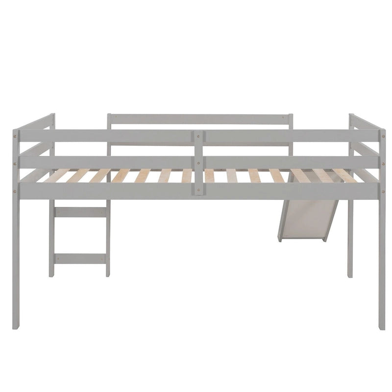 Lit mezzanine avec toboggan, design multifonctionnel, simple