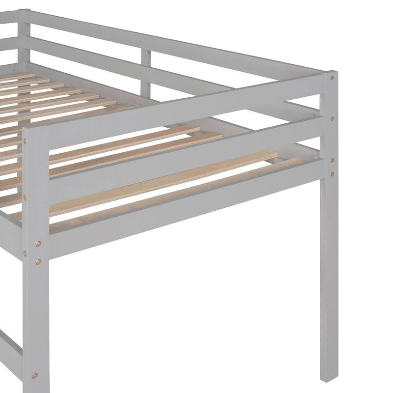 Lit mezzanine avec toboggan, design multifonctionnel, simple