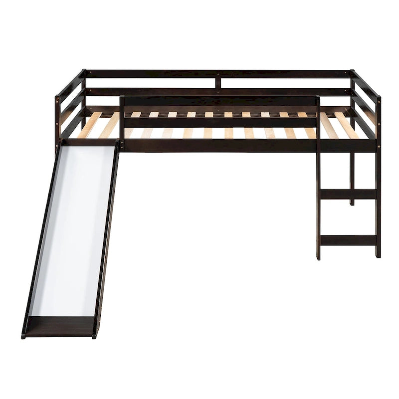 Lit mezzanine avec toboggan, design multifonctionnel, simple