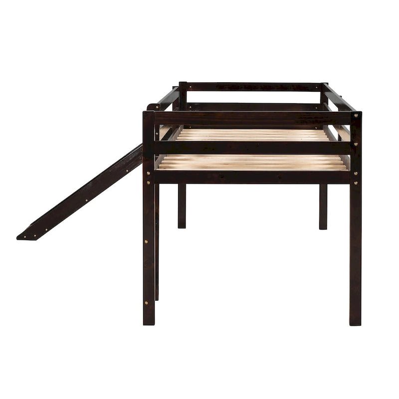 Lit mezzanine avec toboggan, design multifonctionnel, simple